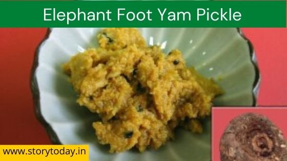 Elephant foot yam pickle